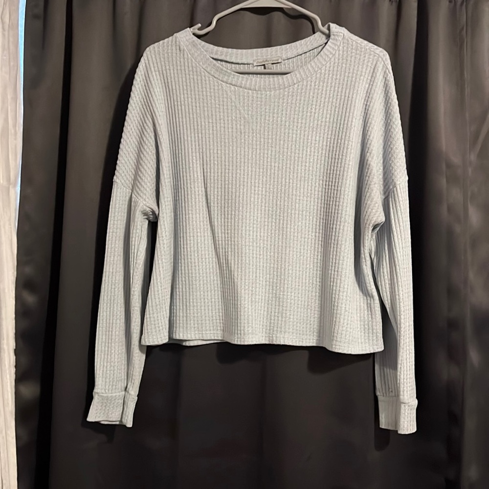 Charlotte Russe waffle knit cropped shirt
